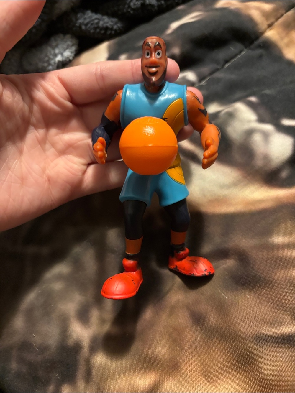 Kids Basketball Action Figure Toy - Orange & Blue the black